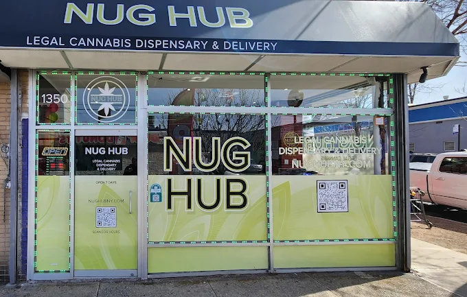 The exterior of the NugHub dispensary on Forest Ave. on Staten Island, NY.
