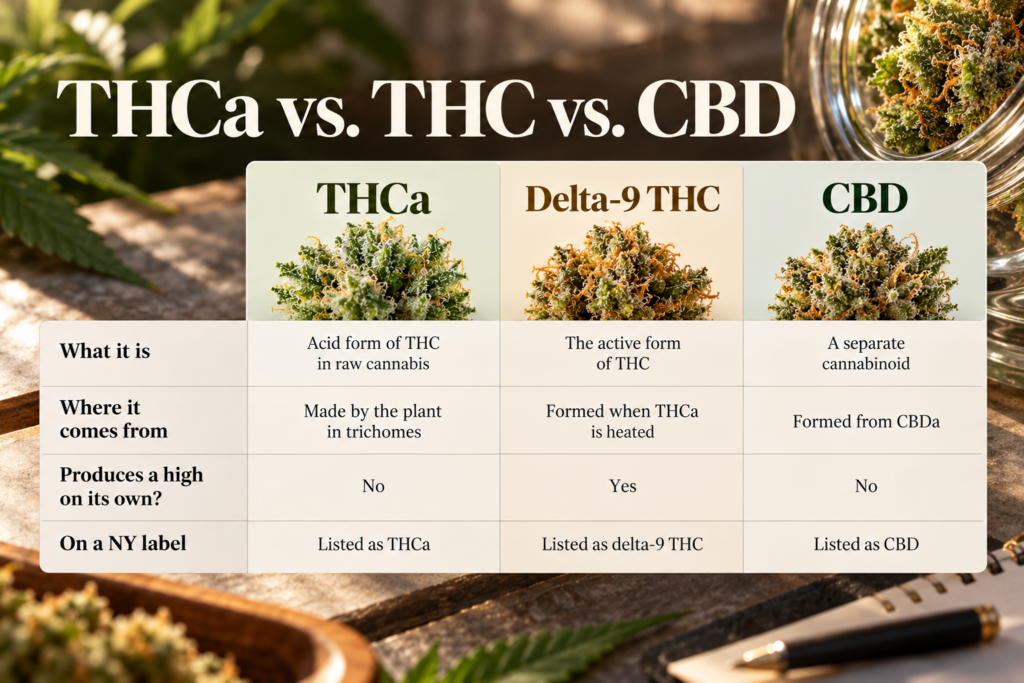 Chart THCa vs Delta 9 vs CBD