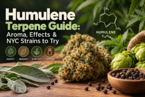 Humalene terpene guide, noting flower and cannabis accents